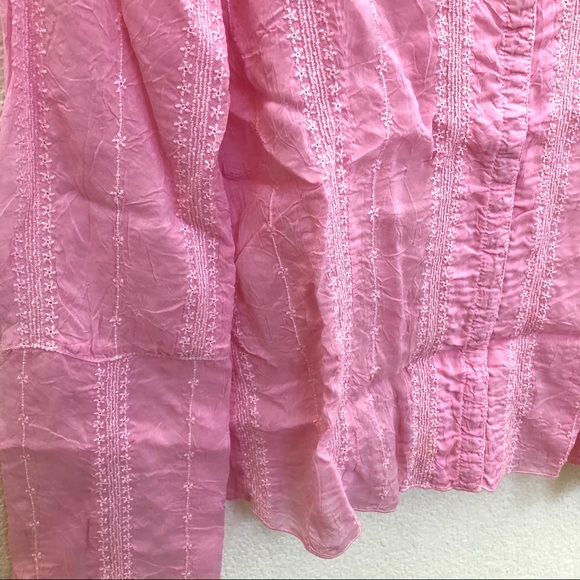 Johnny Was Pink Embroidered Button Down Blouse XS - Picture 9 of 13